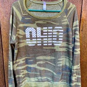 Camo Ohio is Home Large Crewneck Sweater